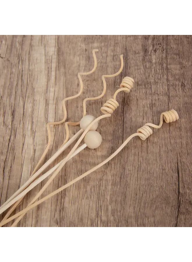 Model 01 Natural Wood Rattan Essential Oil Diffuser Sticks With Beige Cap Home Decor Air Freshener - Image 4